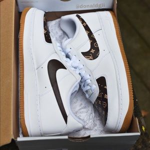 Nike Air Force 1 ‘07 White Gum Brown Custom